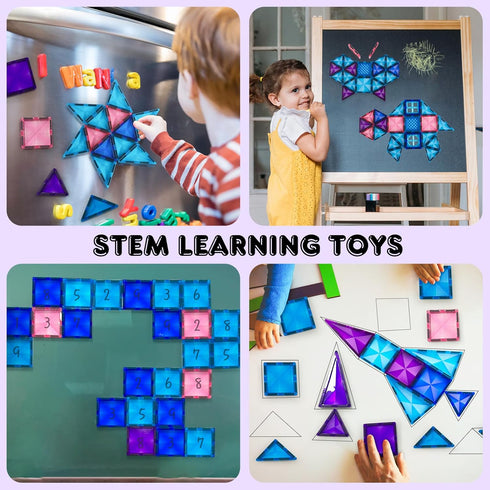 116PCS 3D 3 4 5 6 7 8 (116 AFUNX Magnetic Tiles, Magnet Building Blocks, Diamond Magnetic Blocks, Construction Stem