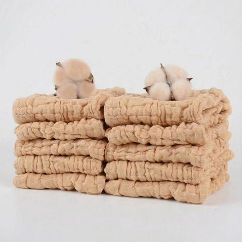 Daxue 10 Pcs Baby Muslin Washcloths 100% Natural Cotton Unbleached, Extra Soft Baby
