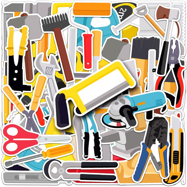 Jictegb Tool Stickers for Kids,50Pcs Waterproof Vinyl Decals for Cup Water Bottles Laptop