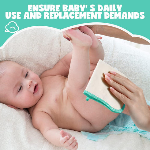 45 8 8 Inch meekoo Pcs Unbleached Flannel Cloth Baby Wipes Reusable Baby Diapers Wipes x Soft and Sturdy Washable