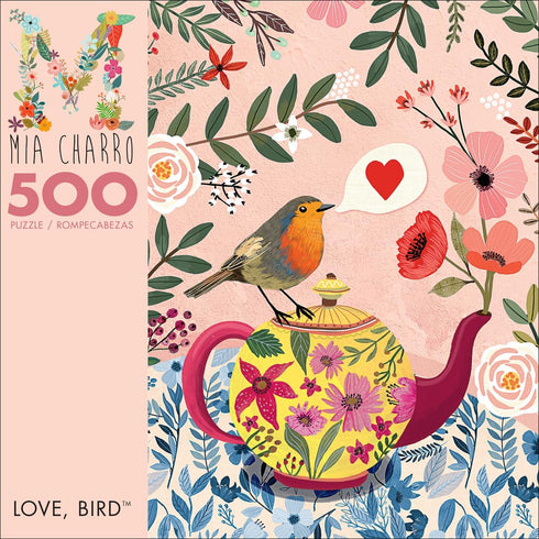 Buffalo Games - Mia Charro - Love, Bird - 500 Piece Jigsaw Puzzle for Adults Challenging Puzzle Perfect for Game Nights - Finished Puzzle Size is 21.25 x 15.00