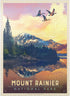 MyPuzzle Mount Rainier National Park: Daybreak Vintage Poster - Premium 1000 Piece Jigsaw Puzzle for Adults