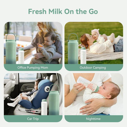 11oz Momcozy 12oz, 4PCS Breastmilk Storage Bottles, Compatible with Milk Cooler Narrow Neck Baby Bottles, BPA-Free