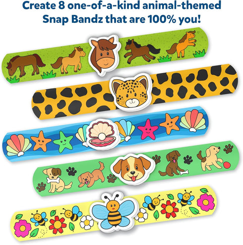 8 (8.6"), 4, 5, 6, 7, 8, 9, 10 Skillmatics Craft Activity - Snap Bandz, Animals, DIY Jewelry Art & Craft Activity