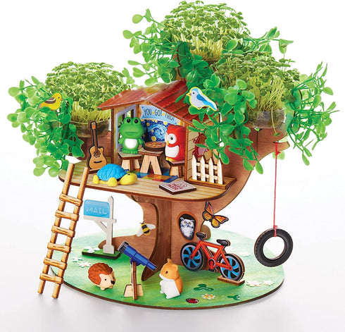 Creativity for Kids Build and Grow Tree House Craft Kit - Treehouse Playset Toy for Boys and Girls