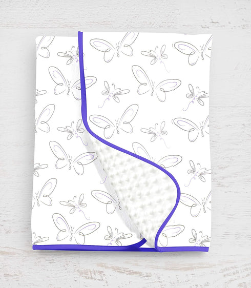 Butterflies & Dragonflies Baby Blanket in Purple
