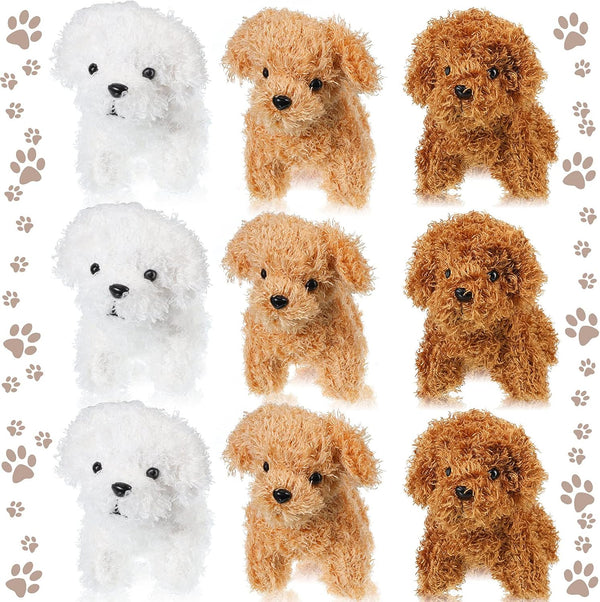 Sumind 9 Pcs Mini Plush Dog Stuffed Animals, Bulk Dog Plush Party Favors for Kids Baby Show Birthday