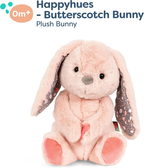 B. toys B. softies 12" Pink Plush Bunny, Huggable Stuffed Animal Toy for Newborns & Toddlers