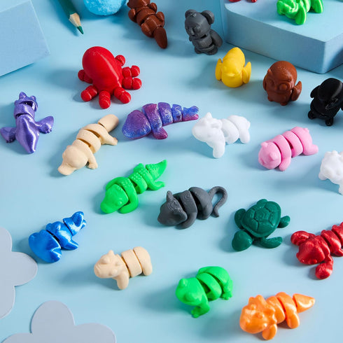 36 3D Set, 36 3D JOYIN Pcs Mini Printed Mix Animals Different Animals Printed Toys - Cute Articulated Flexible
