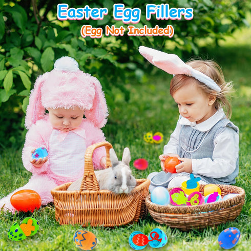 200 Pack,Non Easter Bulk Party Favors Egg Hunt Supplies for Toddler Candy Easter Sticky Hands Basket Pinata Egg