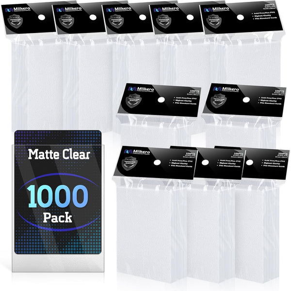 1000 Counts Card Sleeves, Matte Clear Card Sleeves Deck Card Protectors, Trading