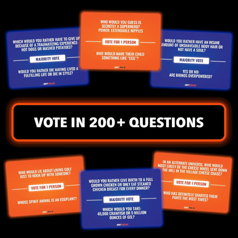 Don't Pick Me - Hilariously Weird Voting Truth or Dare Party Game for Adults - 400 Questions & Challenges