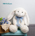 14" White Bunny Stuffed Animal for Kids, Huggable Rabbit Plush Toy with Bow for Boys and Girls, Great Gift