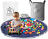 Lambdano Portable Toy Storage Basket & Play Mat with Pocket Label - 9.3