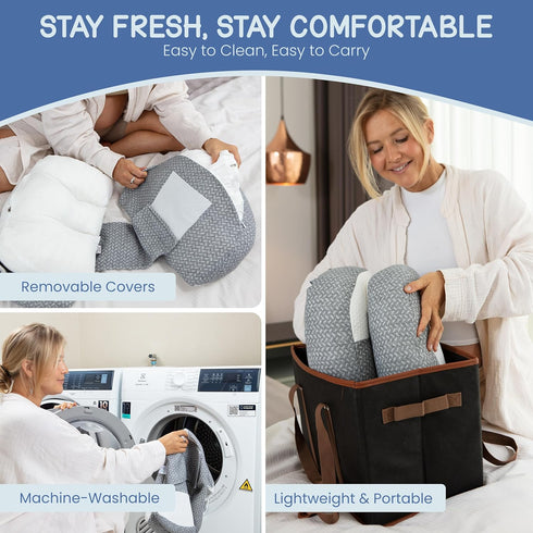 Plus Sized Pregnancy Pillow for Sleeping - Belly, Hip, Back Support for Pregnant Women -Maternity Wedge Pillow