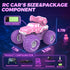 1:16 2.4GHz 4WD BEZGAR Amphibious Remote Control Car for Girls - Pink Monster Truck Toys RC Boats Waterproof Tank