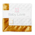 SwaddleDesigns Baby Lovie, Small Plush Security Blanket with Satin Trim, Gold, 14 x 14 inches