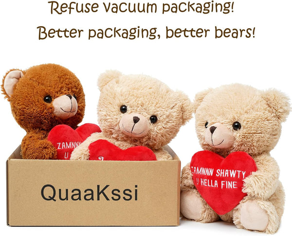 12 inch Valentines Day Teddy Bear Stuffed Animals Gift with Love You Plush Gift for Girlfriend Mother Her Him Birthday