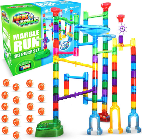Marble Genius Marble Run - 85 Complete Pieces Maze Track for Adults, Teens, Toddlers & Kids Aged 4-12 Years