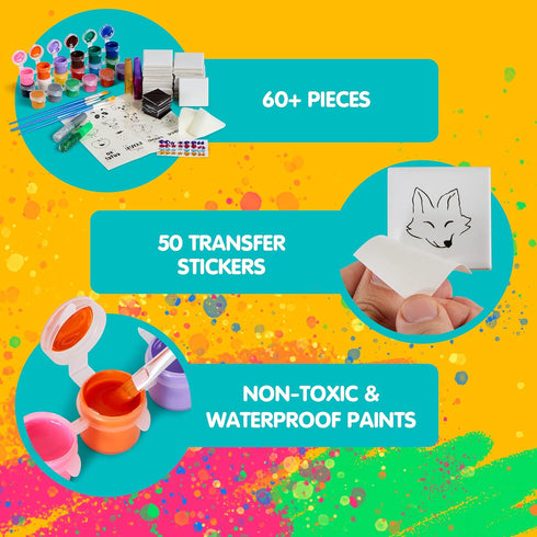 24 JOYIN Magnetic Mini Tiles Art Kit, Creativity DIY Paint, Arts and Crafts for Kids, DIY Supplies for Party Favors