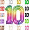KatchOn Giant Rainbow 10 Balloon Number - 40 Inch for 10th Birthday Party Decorations and Happy Anniversary