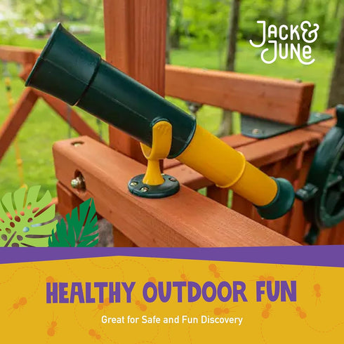Jack and June Signature Green and Yellow Telescope Playset Attachment with 360 Degree Spin