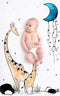 JumpOff Jo Fitted Mini Crib Sheet, 24 x 38 x 5 Inches, Soft 100% Cotton, Giraffe & A Calf for Portable Crib