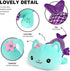 Onsoyours Cute Kitten Mermaid Plush Toy, Soft Kitty Stuffed Animal Pillow for Kids, Blue Cat Mermaid, 12"