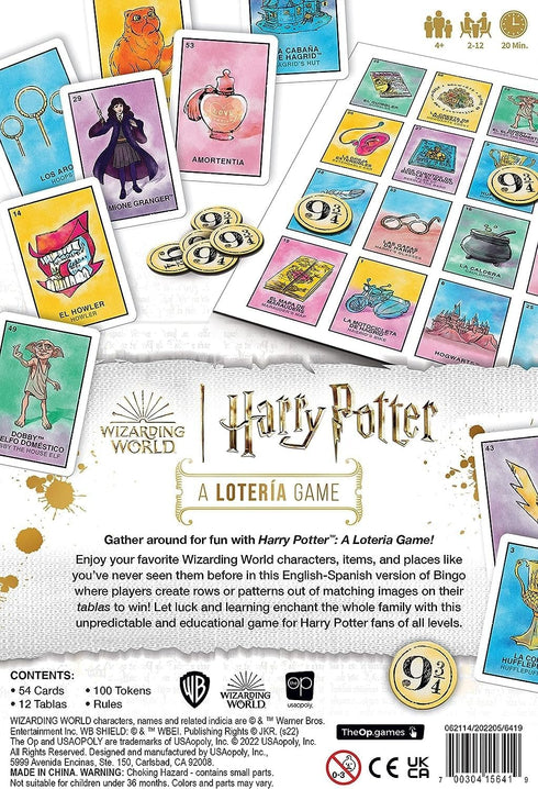 Harry Potter Loteria Game - Bingo Style with Custom Artwork Inspired by Mexican Culture
