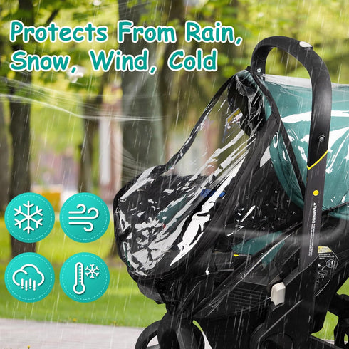 Rain Cover, Compatible with Doona Infant Car Seat Stroller, Protects from Rain, Snow, Wind, Cold, Side Ventilation