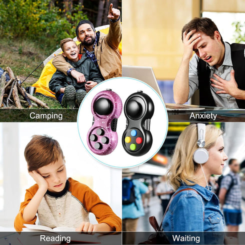 2 Pieces Fidget Pad Sensory Fidgets, Handheld Game Pad for ADHD ADD Autism Anxiety Stress Relief