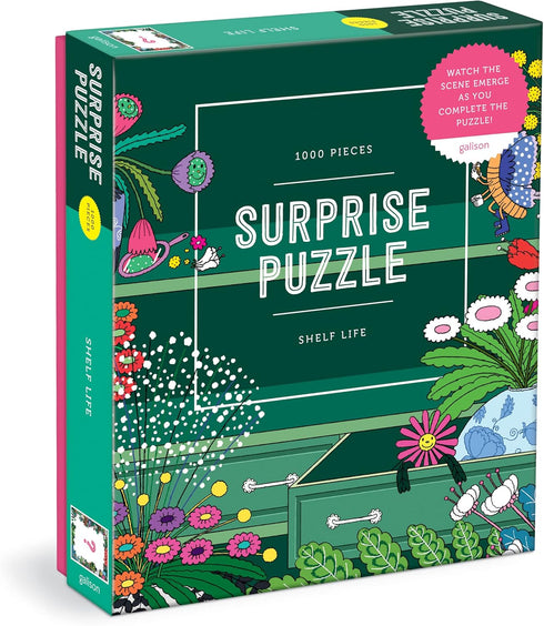 Galison Shelf Life 1000 Piece Surprise Puzzle, Fun and Challenging Activity for Adults and Families