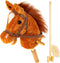 Stick Hobby Horse Riding Toy, Plush Stick Horse for Toddlers 3+, Fun Pretend Play with Clip-Clop Sounds