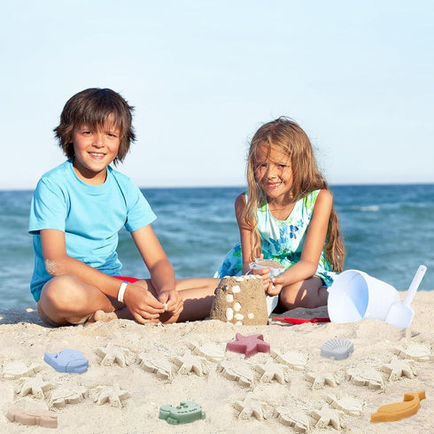9Pcs Set Set Summer Playset Biubee Silicone Sand Toys for Baby with Portable Beach Bag - Kids Beach with Beach Toy
