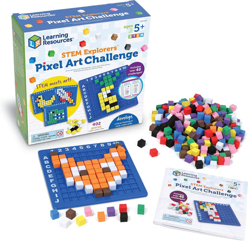 Learning Resources STEM Explorers Pixel Art Challenge, 402 Pieces, STEM Toys for Kids Ages 5+