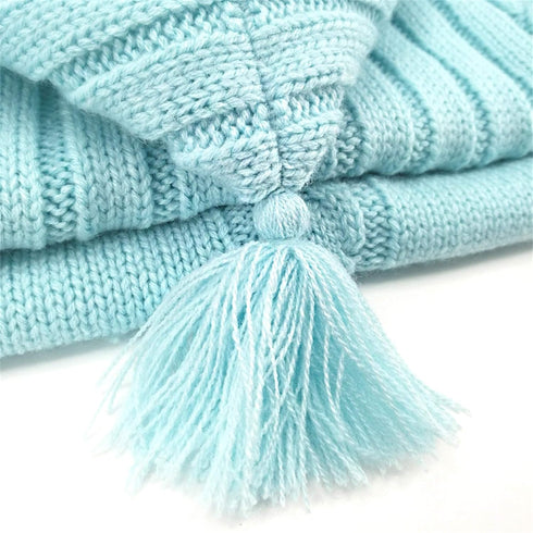 XMWEALTHY Newborn Baby Wrap Swaddle Blanket, Knit Sleeping Bag, Stroller Wrap (Sky Blue, 0-6 Month)