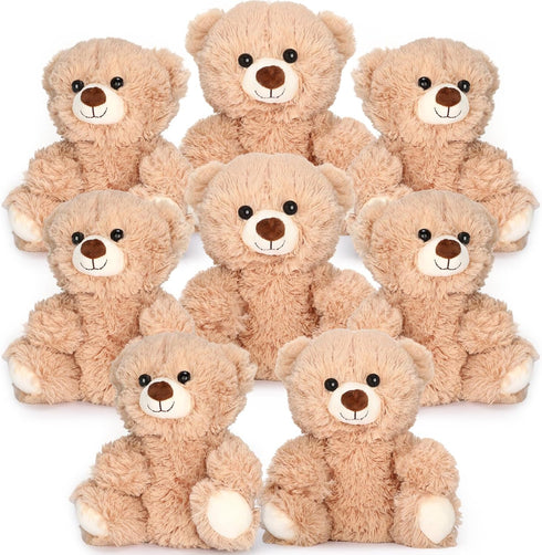 Jenaai 8 Pcs 10 Inch Bear Stuffed Animals Bulk Cute Baby Shower