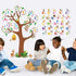 Zonon 3 Sheets Animal Alphabet and Numbers Tree Wall Decals, Learning ABC Letters Birds Numbers Peel and Stick Home