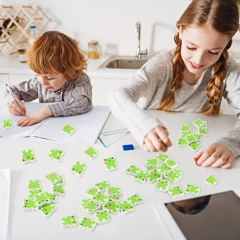 60PCS Mini Frog Eraser Bulk, Assorted Cartoon Frogs Animal Pencil Erasers for Kids, School Carnival Rewards, Gift Bag