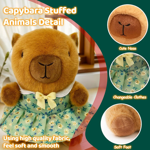 9-pc Set Capybara Plush Suitable for Kids Girls Cute and Soft Capybara Plush Stuffed Animal that Can Be Casually