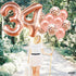 KatchOn Rose Gold 34 Balloon Set, 40 Inch, 34th Birthday Decorations for Women with Confetti Balloons