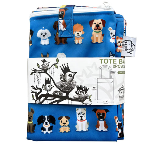 2pcs FLOCK THREE Wet Dry Bag Waterproof Tote Reusable Wet Clothes Baby Diapers Stroller Swimsuit Travel Small Larger
