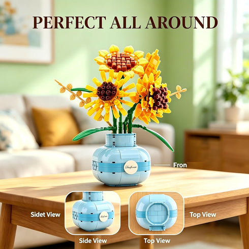 LUKHANG Sets 14+ (539 Flowers Building Blocks Botanicals Adults Technic, Sunflowers Flower Plants Collection Block