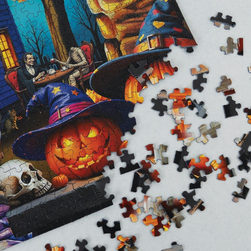 1000 Springbok Haunted Halloween Party Piece Jigsaw Puzzle for Adults - Haunted Mansion - Unique Cut Pieces - Made