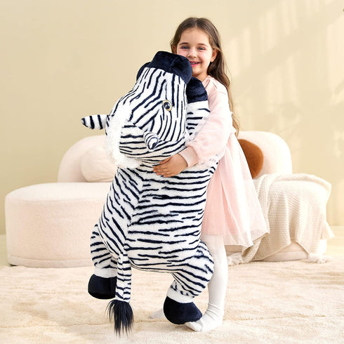 IKASA Large 30" Zebra Stuffed Animal Plush Toy - Cute Jumbo Soft Toys, Huge Fluffy Fat Oversized Plushie