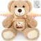 14 Inch Remembrance Bear Plush Stuffed Animal with Recorder, Soft Doll Fabric Toy, Picture Frame, Brown
