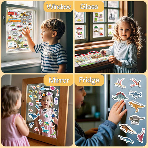 6 Sets 1-3, 2-4 2 3 4 iGetooy Reusable Sticker Book for Toddlers Jelly Sticker Books for Toddlers Years, Toddler Travel