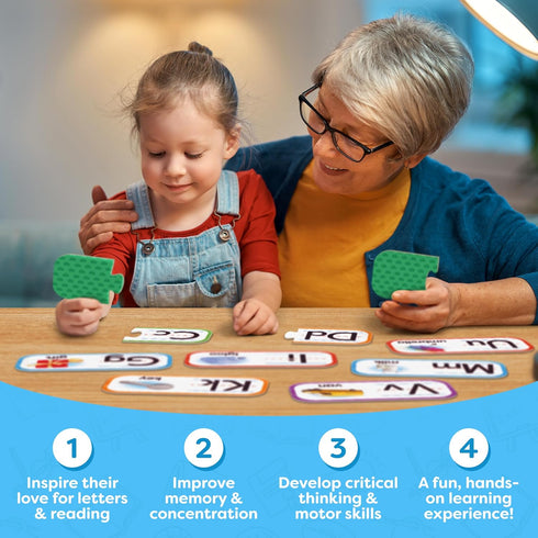 Alphabet Puzzle Games for Kindergarten, 26 Pairs Self-Correcting ABC Puzzle Matching Game for Toddlers