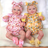 BABESIDE 3 Pcs Baby Doll Clothes for 17-22 Inch Dolls, Outfit Accessories with Floral Pattern for Newborn Girl, Yellow