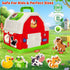 1 2 3 set 12-18 Montessori Toys for Year Old Boys Girls, Musical Barn Farm Animal for Toddler, Shape Sorting